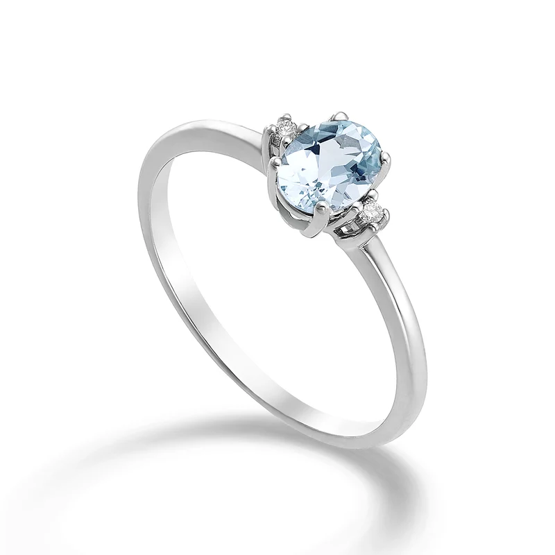 Mikiko an 9k acquamarina ovale 6x4 ct.0,30 diam. ct.0,02 MA5072R4AM