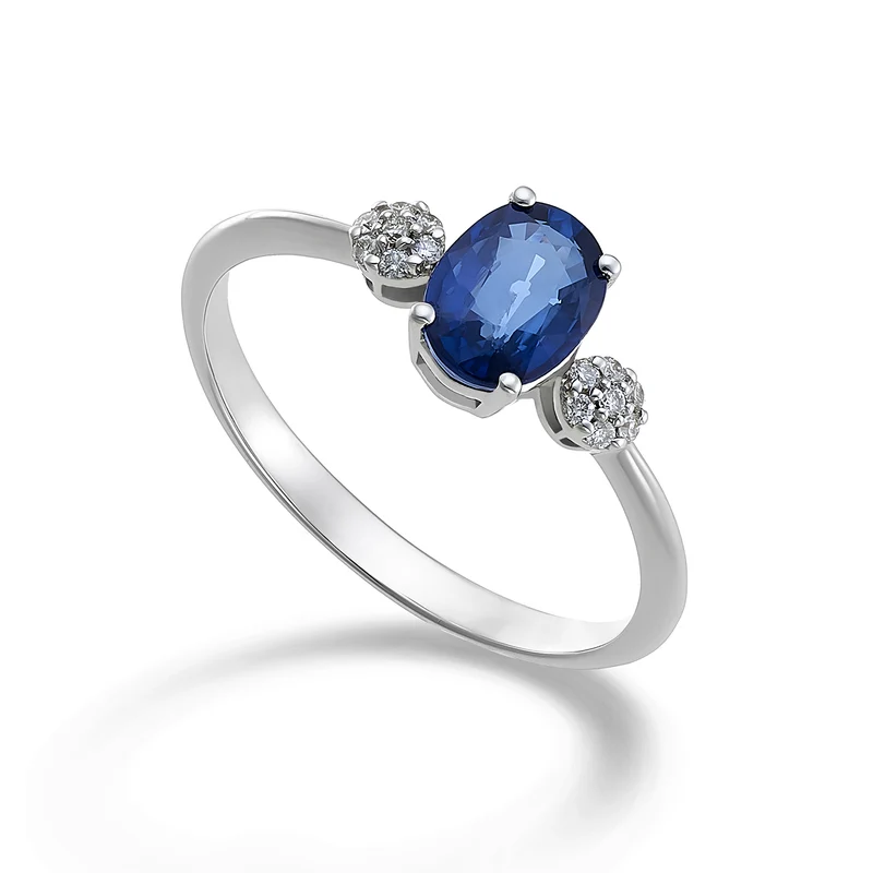Mikiko an 18k zaffiro ovale 7x5 ct.0,80 diam. ct.0,10 MA5058O4ZFD