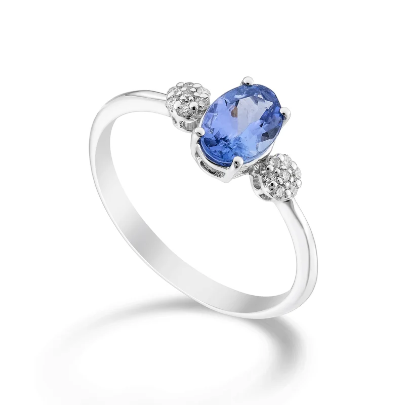 Mikiko an 18k tanzanite n. ovale 7x5 ct.0,60 diam. ct.0,08 MA5058O4TZN