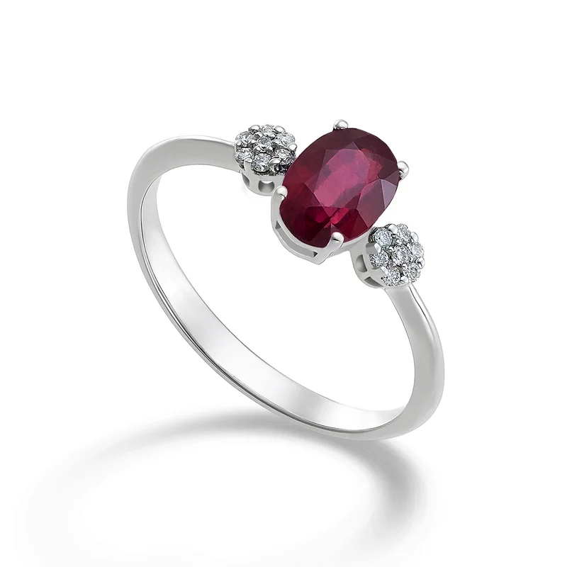 Mikiko an 18k rubino ovale 7x5 ct. 0,90 diam. ct.0,08 MA5058O4RBC