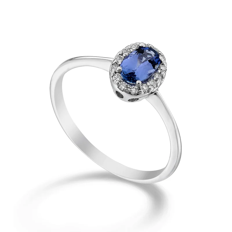 Mikiko an 18k tanzanite n. ovale 6x4 ct.0,38 dia ct.0,09 MA5115O4TZN