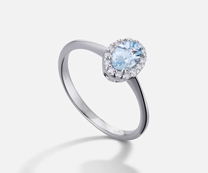 Mikiko an 18k acquamarina ovale 6x4 ct.0,30 dia ct.0,09 MA5115O4AM
