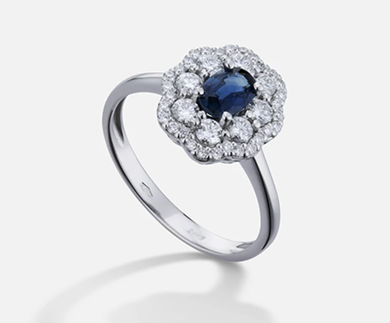 Mikiko an 18k zaffiro n. ovale 6x4 ct.0,57 dia ct.0,63 MA5114O4ZFN057