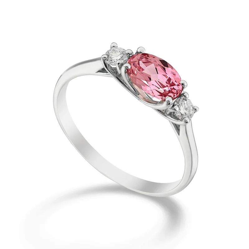 Mikiko an 18k zaffiro rosa ovale 7x5 ct.0,80 dia ct.0,16 MA5113O4ZFRP