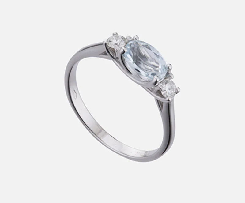 Mikiko an 18k acquamarina ovale 7x5 ct.0,50 dia ct.0,16 MA5113O4AM