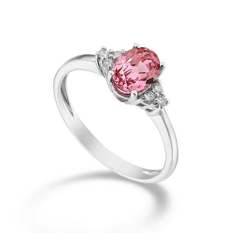Mikiko an 18k zaffiro rosa ovale 7x5 ct.0,80 dia ct.0,09 MA5112O4ZFRP