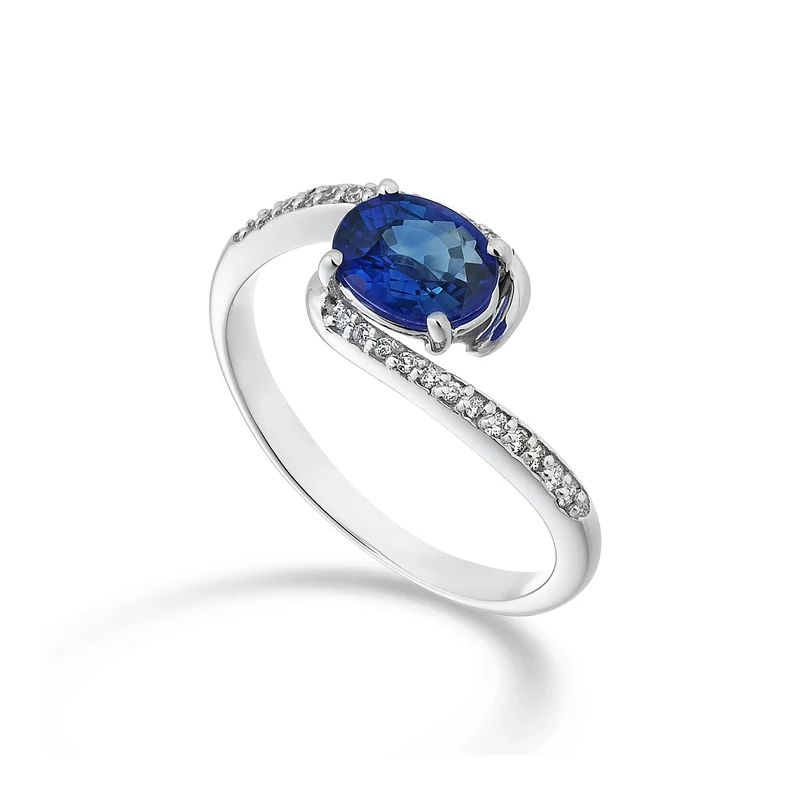 Mikiko an 18k zaffiro n. ovale 7x5 ct.1,05 diam. ct.0,085 MA5101O4ZFN105