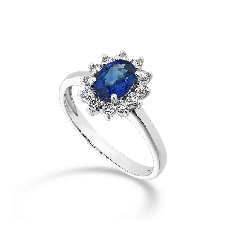 Mikiko an 18k zaffiro ovale 7x5 ct.0,80 diam. ct.0,30 MA5094O4ZFD