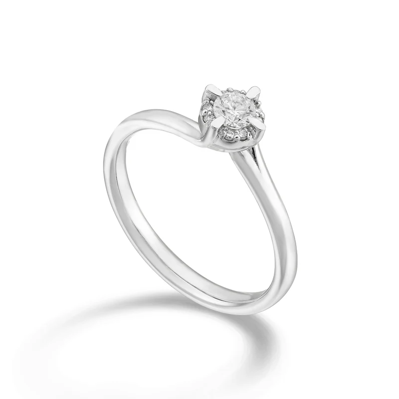 World Diamond Group anello solitario diam tra le griffe, cen. 0,12ct ASLC422DI12-24088110053