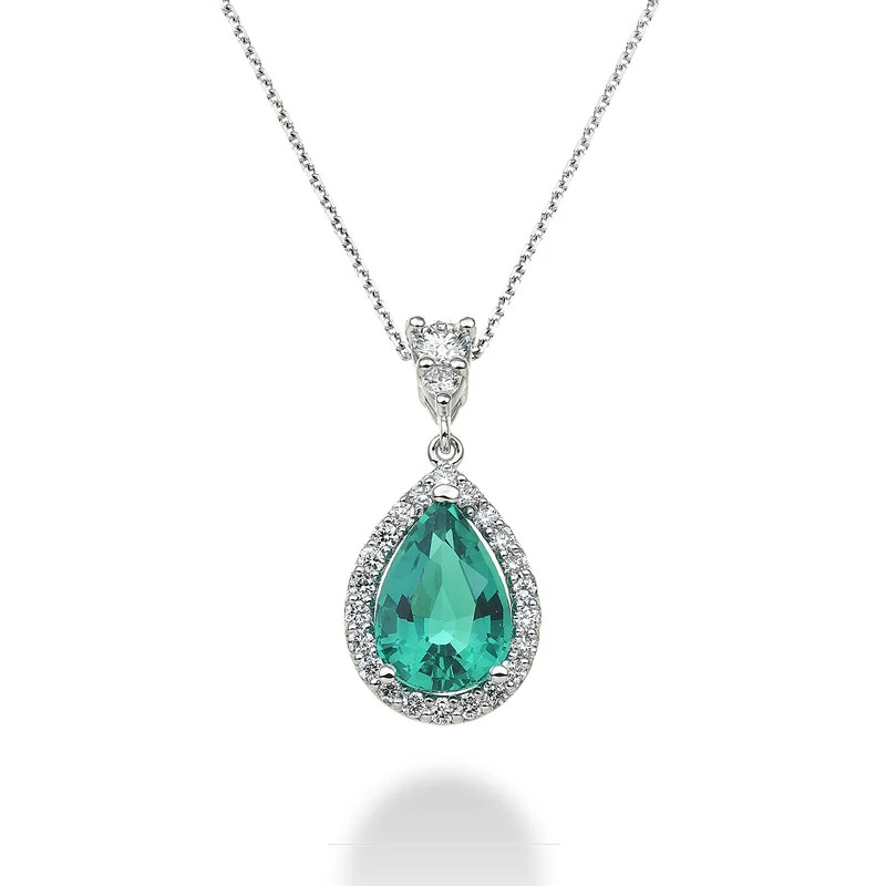 X-Diamond cl 18kt lab g.d. smeraldo lab goccia 10x7 ct.1,70 diam ct.0,34 LXDPCL100SMGODIO4