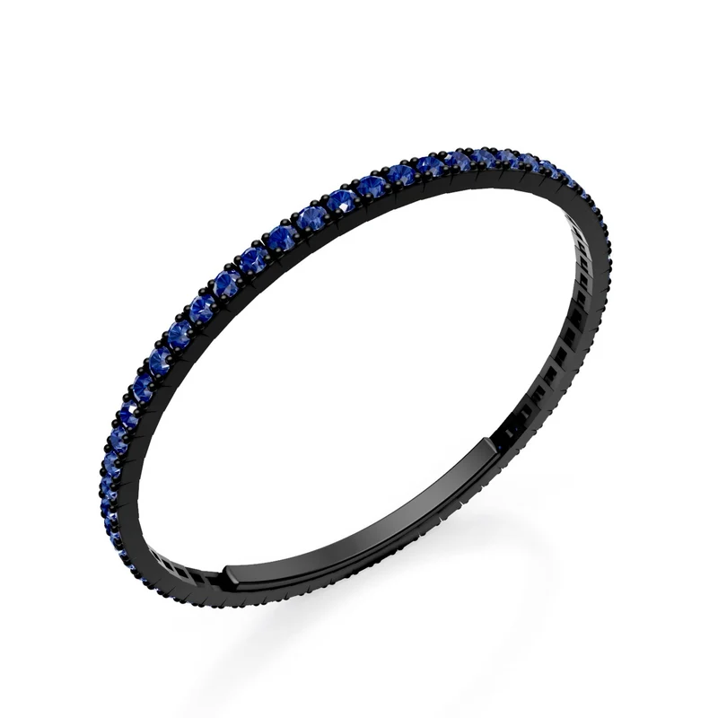 X-Diamond bracciale tennis in titanio nero incassato interamente con zaffiri, con chiusura a farfalla, 18,5cm, seconda misura LXDBRT012ZANE-185