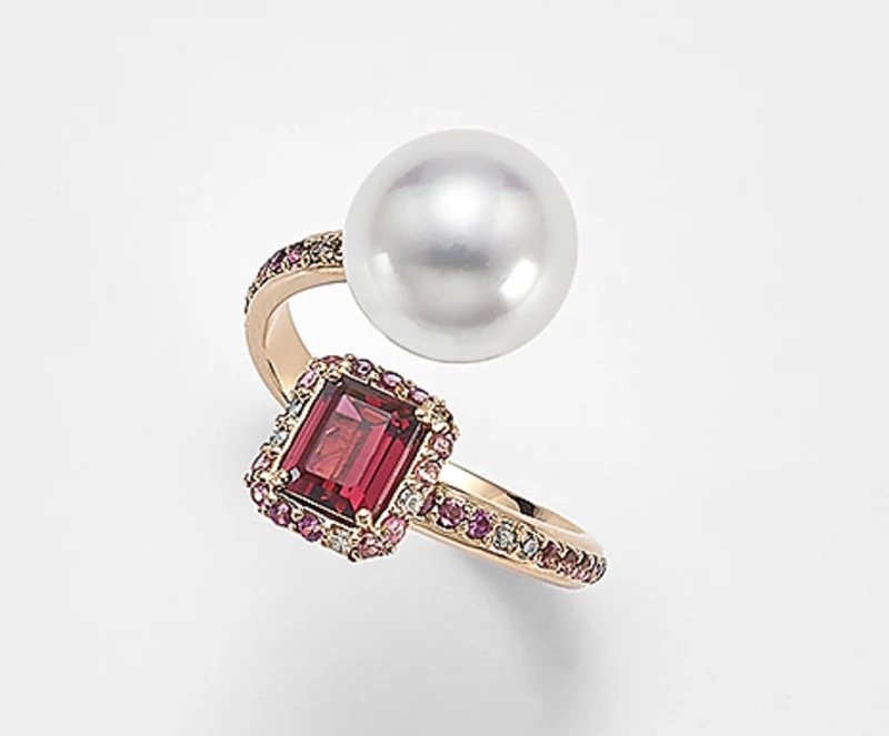 Mikiko an 18k sspw 10/11 ct.0,16 diam brown, tormalina rosa e rodolite MA0772O3SABI100