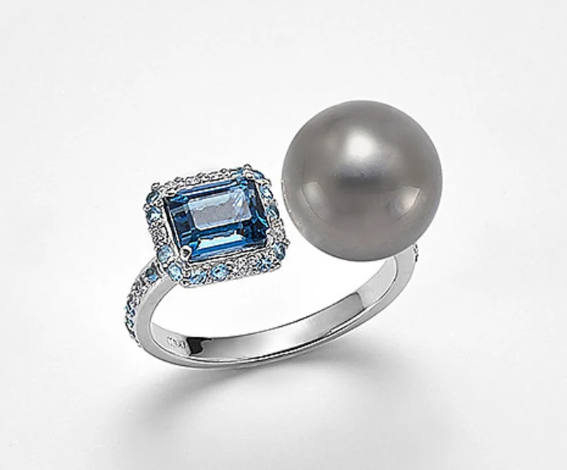 Mikiko an 18k sspb 10/11 ct.0,10 diam ,topazi azzurri e topazio london MA0771O4SANE100