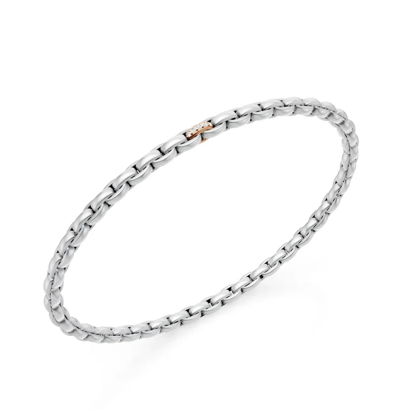 Golay bracciale in platino, con elemento in oro rosa incassato con diamanti bianchi, maglia ovale, 17cm GBR034E1PTO3DIL-170