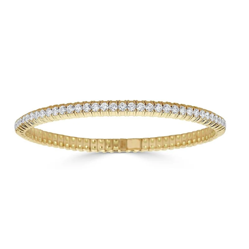 Zydo bracciale tennis elastico con diamanti oro giallo 61687