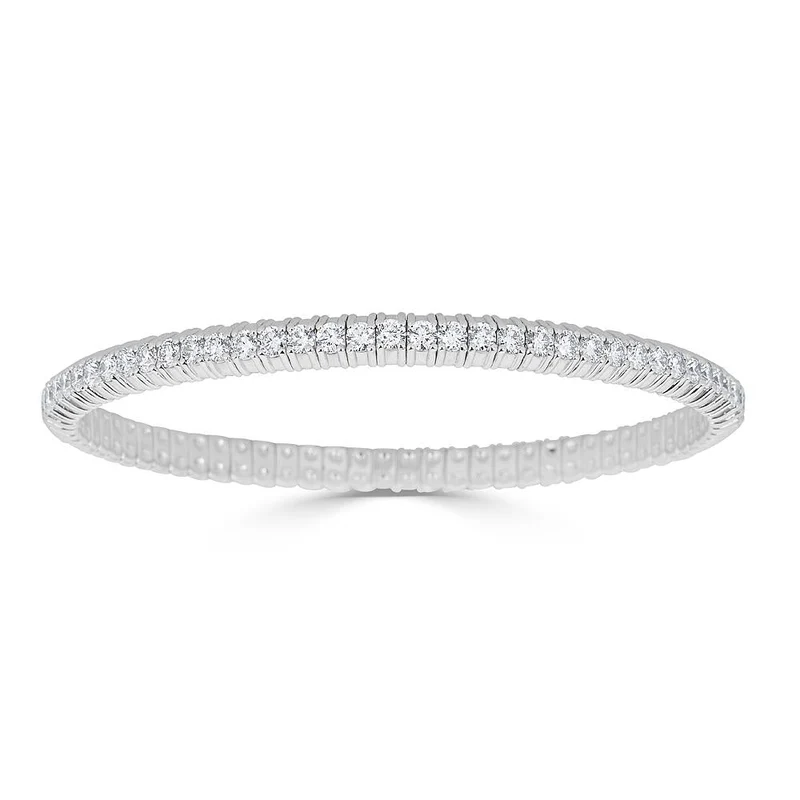Zydo bracciale tennis elastico con diamanti oro bianco 64072