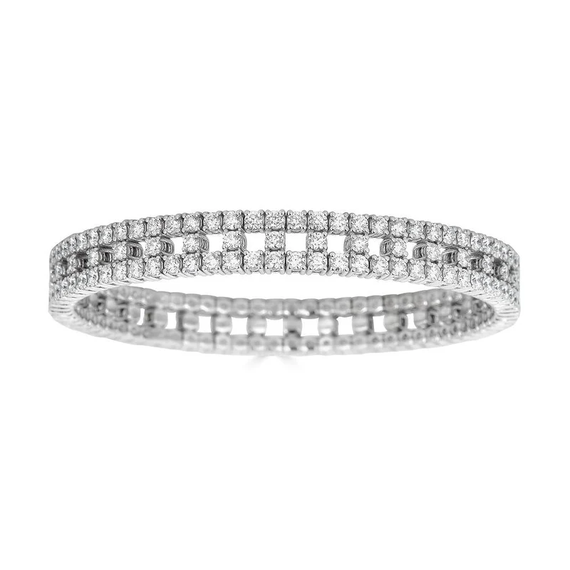 Zydo bracciale elastico con diamanti a forma rotonda oro bianco 61337