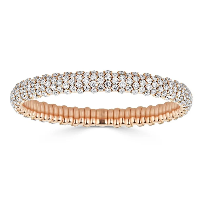 Zydo bracciale elastico con cupola di diamanti oro rosa 58273
