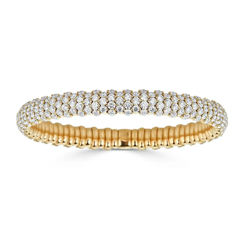 Zydo bracciale elastico bombato con diamanti oro giallo 60250