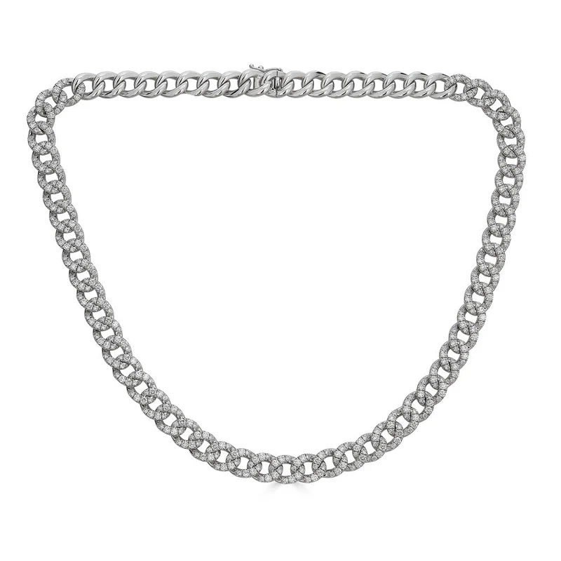 Zydo collana con diamanti groumette oro bianco 63216