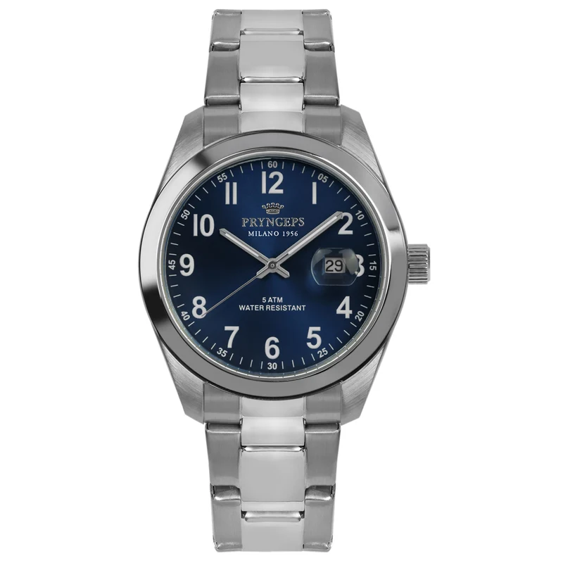 Pryngeps orologio uomo 40mm bianco acciaio quartz A1034/1 BL