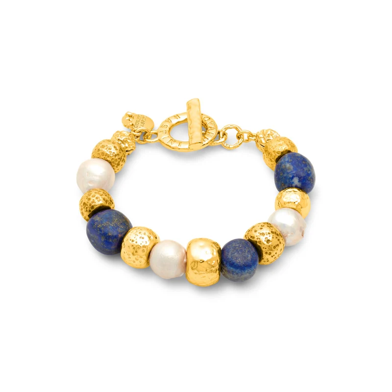 Giovanni Raspini Bracciale Blu Nomad bronzo dorato N0031