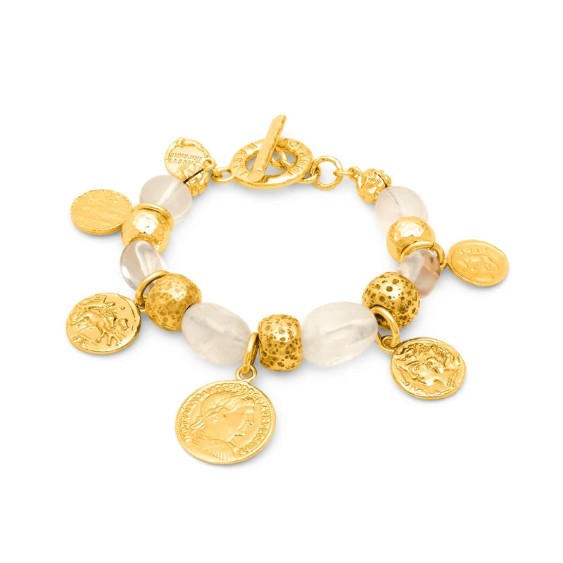 Giovanni Raspini Bracciale Crystal Monete bronzo dorato N0029
