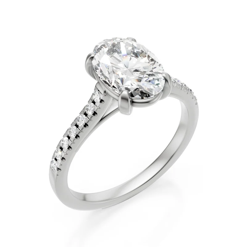 X-Diamond an 18kt lab g.d. ct.tot. 1,21- centr. ct. 1,07 ovale - gambo incassato 0,14ct LXDAPU095O4OVBI121