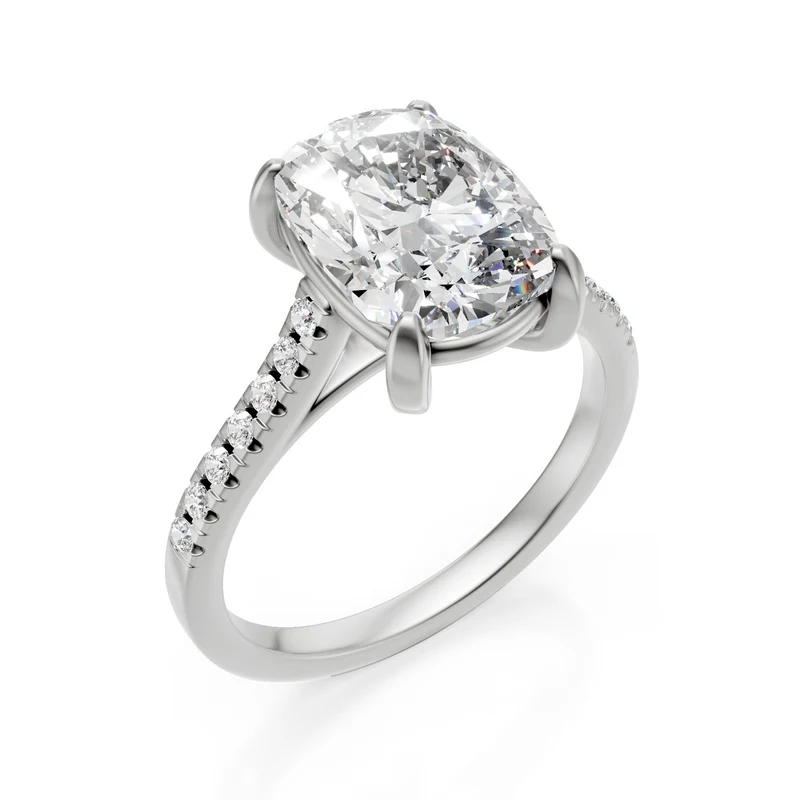 X-Diamond an 18kt lab g.d. ct.tot. 3,15- centr. ct. 3,01 cushion - gambo incassato 0,14ct LXDAPU094O4CSBI315