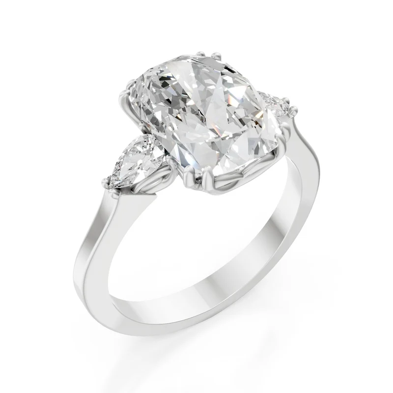 X-Diamond an 18kt lab g.d. ct.tot. 3,34- centr. ct. 3,03 cushion - gocce laterali ct. 0,31 LXDAPU089O4CSBI334