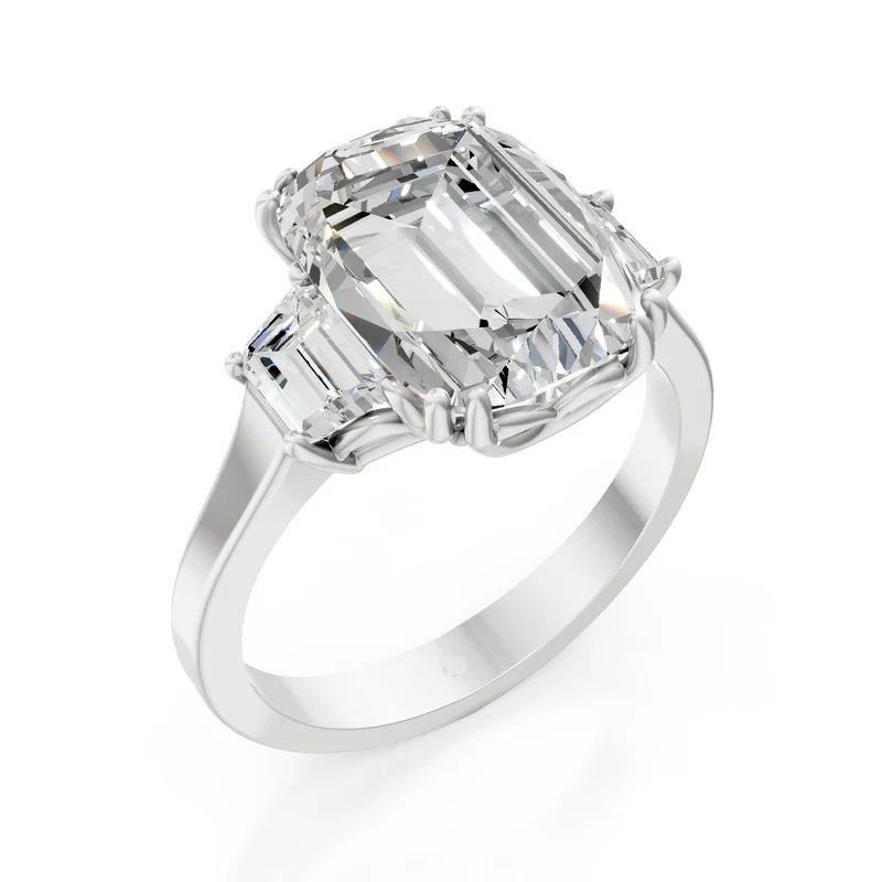 X-Diamond an 18kt lab g.d. ct.tot. 4,52- centr. ct. 4,01 cushion - trapezi laterali ct. 0,51 LXDAPU088O4CSBI452