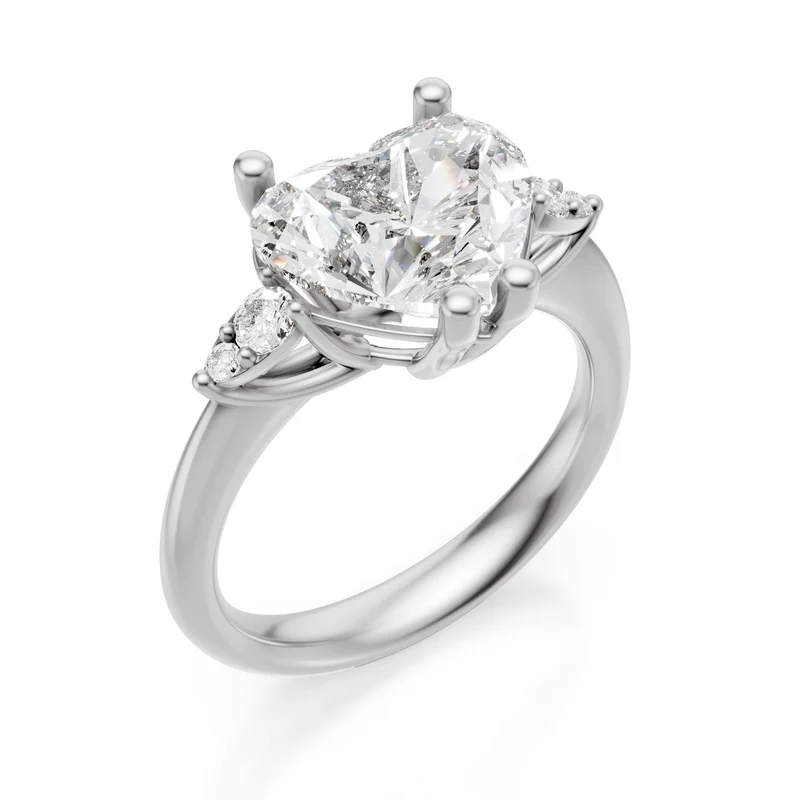 X-Diamond an 18kt lab g.d. ct.tot. 3,16- centr. ct. 3,02 cuore - round lat ct. 0,14 LXDAPU074O4CUBI316