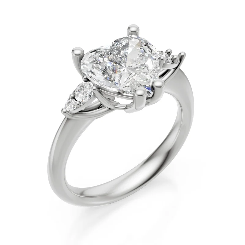 X-Diamond an 18kt lab g.d. ct.tot. 2,24- centr. ct. 2,10 cuore - round lat ct. 0,14 LXDAPU074O4CUBI224