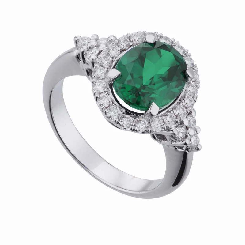 X-Diamond an 18kt lab g.d. smeraldo lab ov 8x10 ct. 2,20 diam ct. 0,50 LXDACLC131DSMRO4