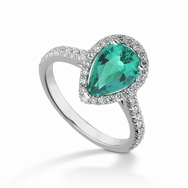 X-Diamond an 18kt lab g.d. smeraldo lab goccia 10x7 ct.1,70 diam ct.0,32 LXDACL100SMGODIO4