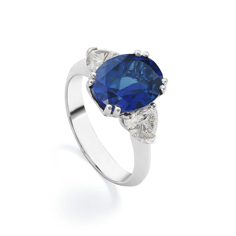 X-Diamond an 18kt lab g.d. cuore ct.tot 1,00 zaffiro lab 9x11 ct.4,70 LXDACL098DZ750