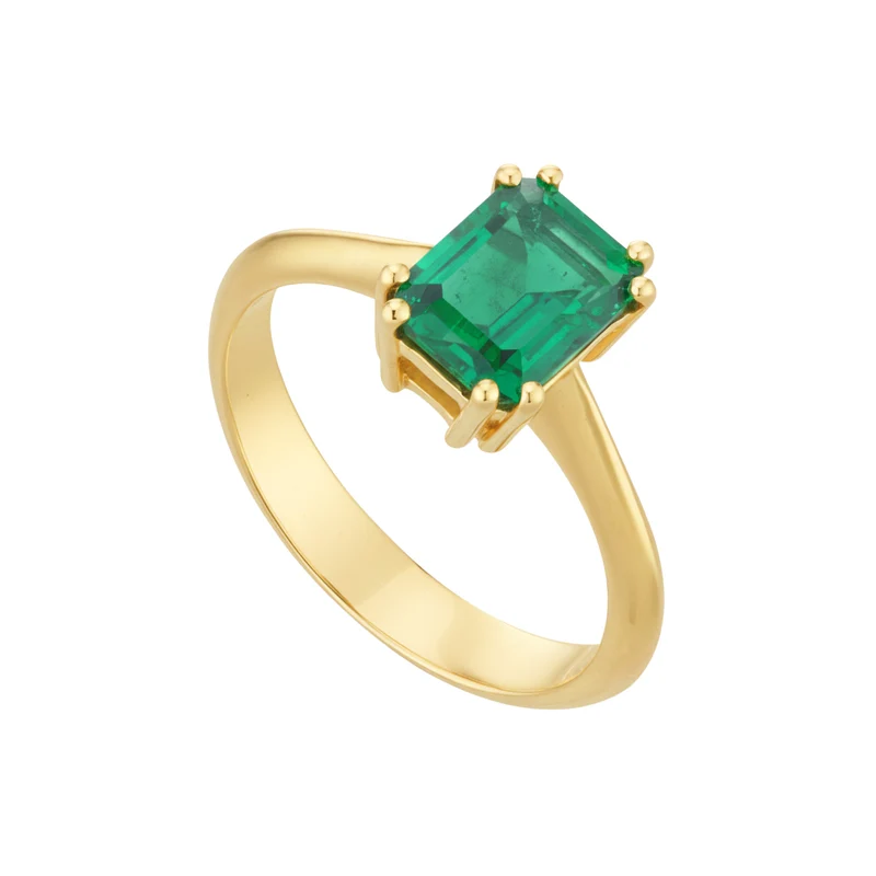 X-Diamond an 18kt smeraldo lab ottagonale 6x8 ct. 1,50 circa solo centrale griffes doppie mis 20 LXDACL059SME68O1-20
