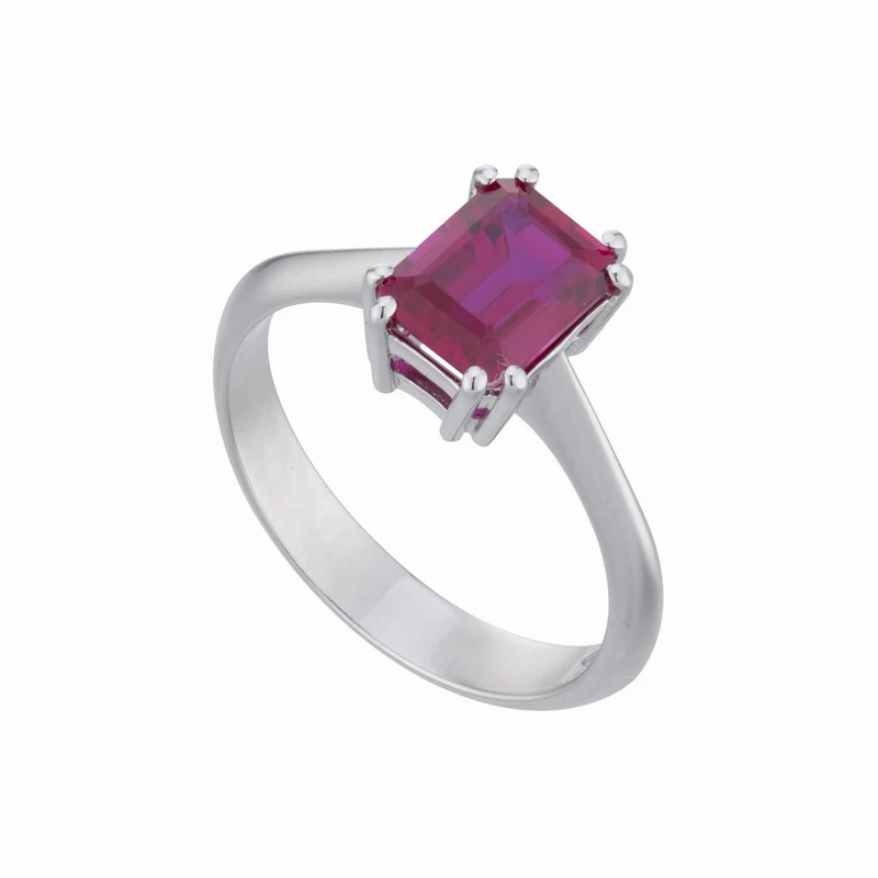 X-Diamond an 18kt rubino lab ottagonale 6x8 ct. 1,70 circa solo centrale griffes doppie LXDACL059RUB68O4