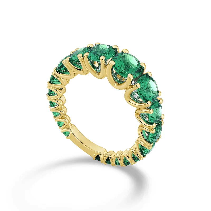 X-Diamond an 18kt smeraldo lab a scalare con barretta oro giallo LXDABIC1498SMO1