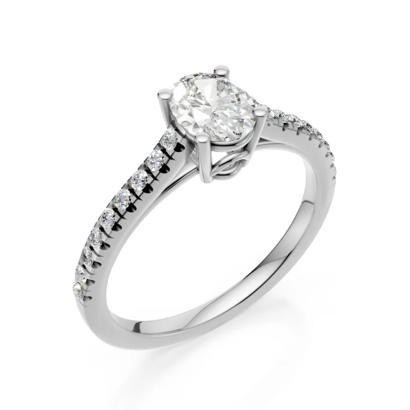 X-Diamond an 18kt solitario ovale lab g.d. ct. 1,22- centr.1,05 gambo 0,17 cert. igi LXD00AN020O4BI122