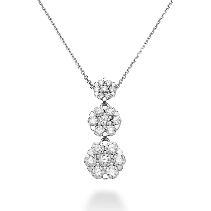 World Diamond Group collana pendente 3 castoni multip. scalare ct. 1,0 GTMS301D100-23018110101