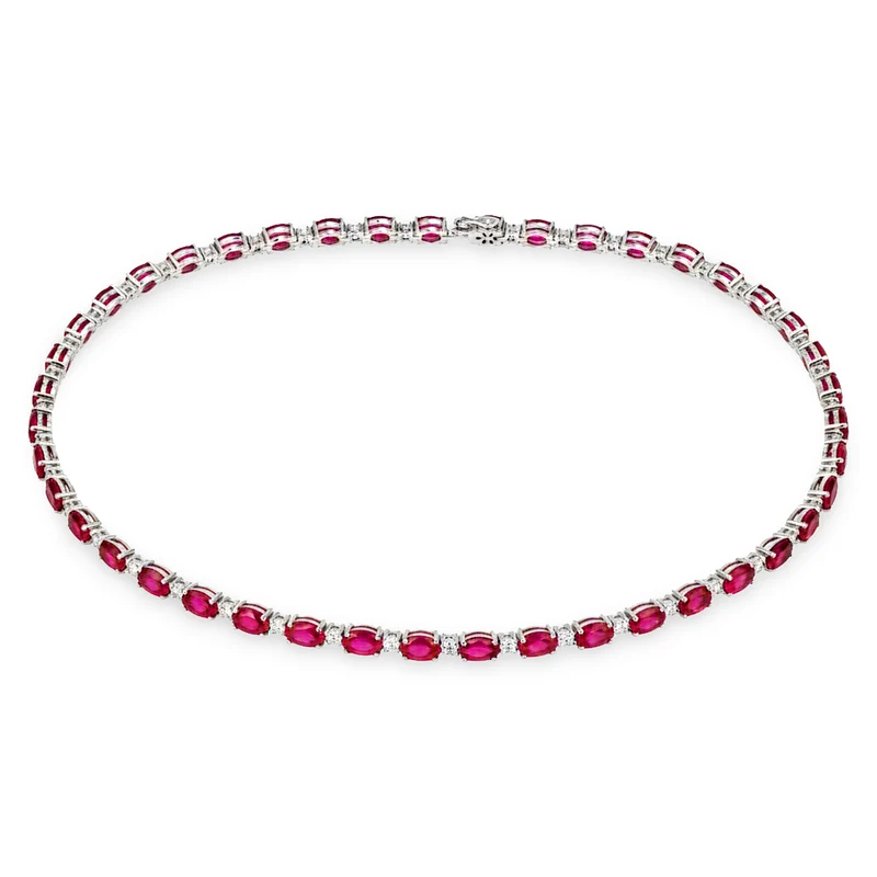 Golay girocollo tennis con rubini lab. e diamanti GTC001RUDI-21309110034
