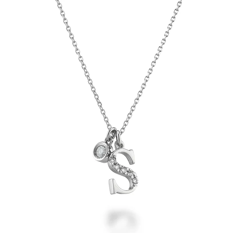 Golay cl 9k lettera s oro bianco diam. ct.0,06 GPLSDR4