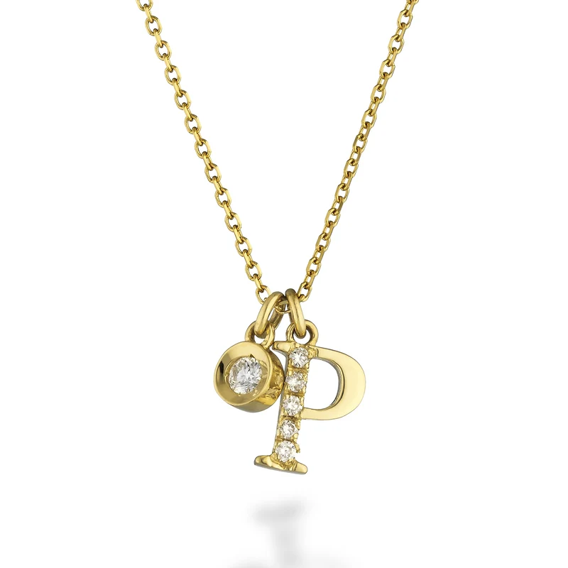 Golay cl 9k lettera p oro giallo diam. ct.0,06 GPLPDR1