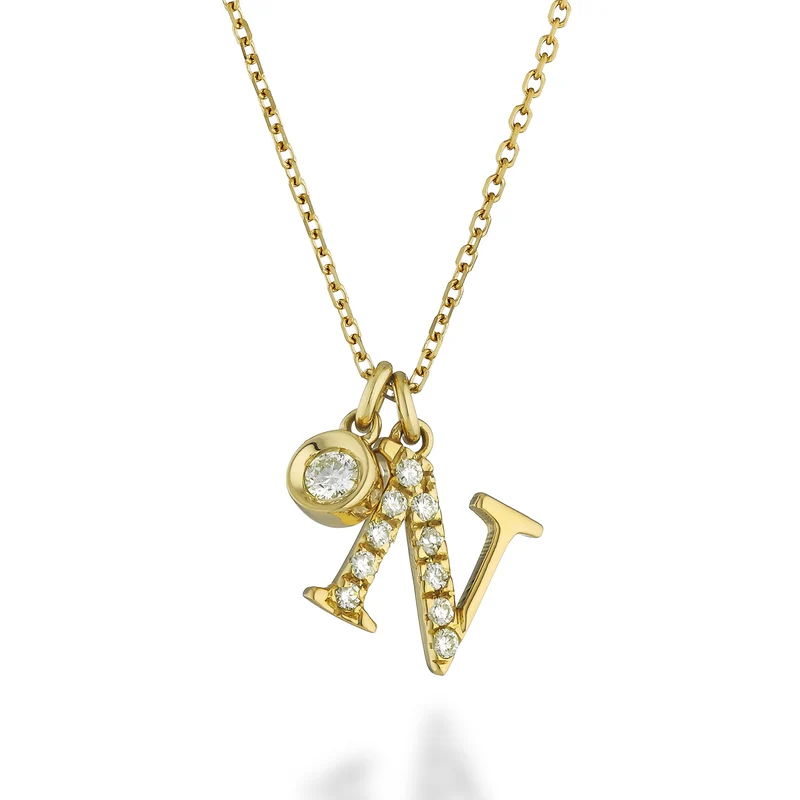 Golay cl 9k lettera n oro giallo diam. ct.0,08 GPLNDR1