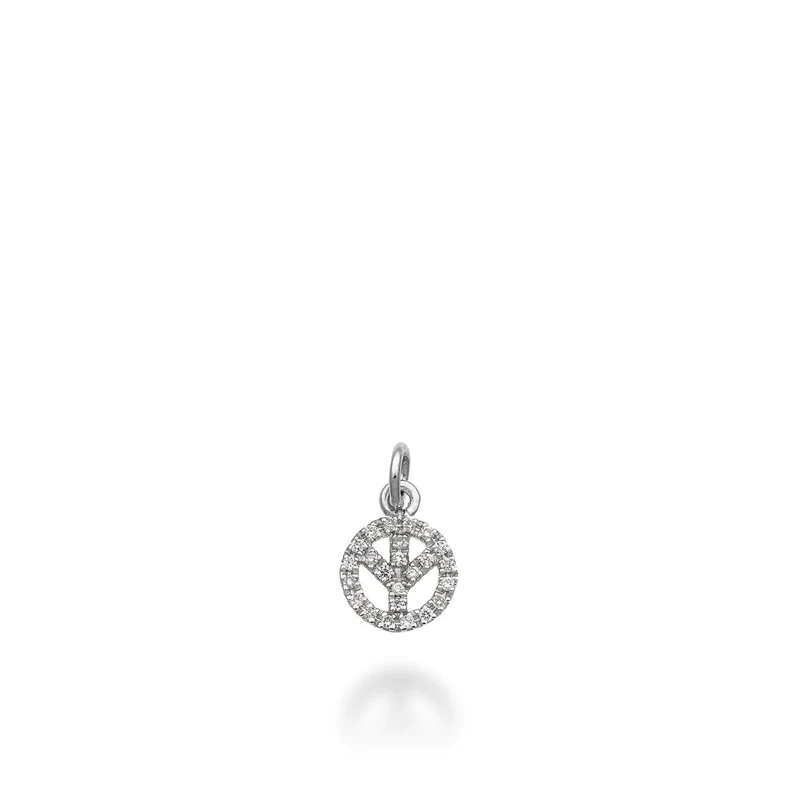 World Diamond Group pendente simbolo pace 18k ct.0,09 g vs oro bianco GPEN6017DIO4
