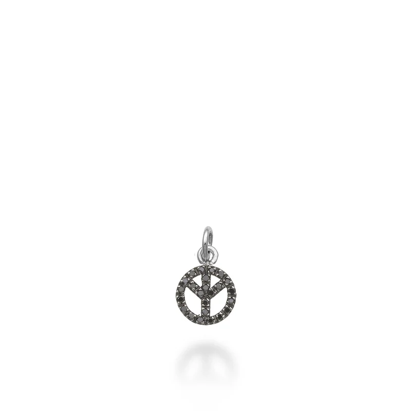 World Diamond Group pendente simbolo pace 18k ct.0,16 black rodio nero GPEN6017BKO6