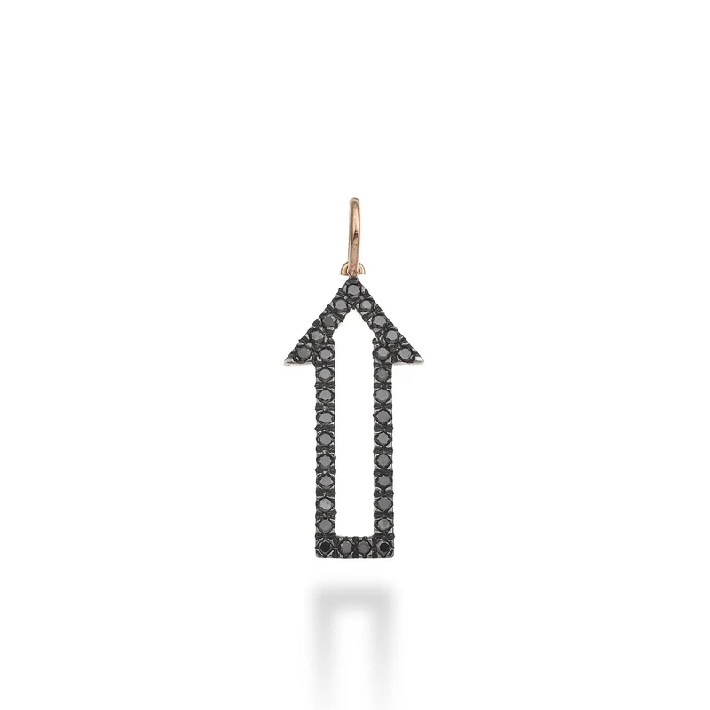 World Diamond Group pendente freccia 18k ct.0,24 black oro rosa GPEN417BKO3