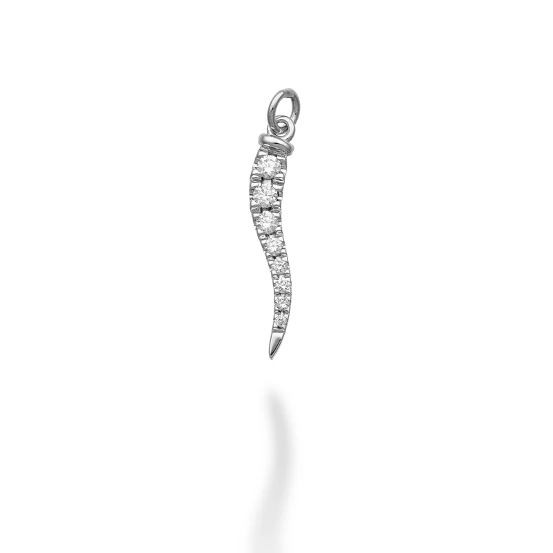 World Diamond Group pendente cornetto 18k ct.0,12 g vs oro bianco GPEN220DIO4