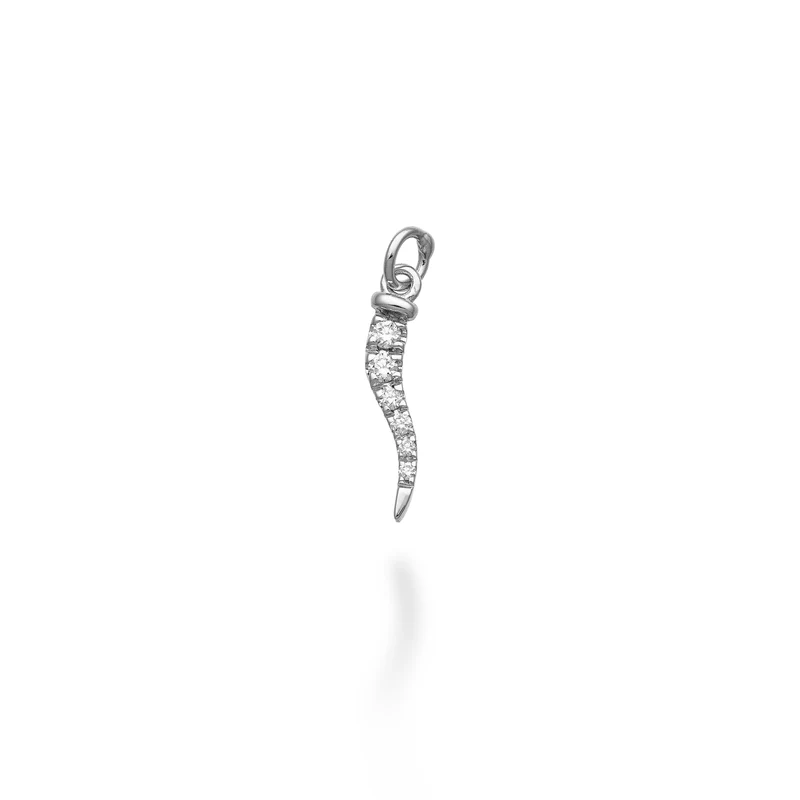 World Diamond Group pendente cornetto piccolo 18k ct.0,06 g vs oro bianco GPEN219DIO4